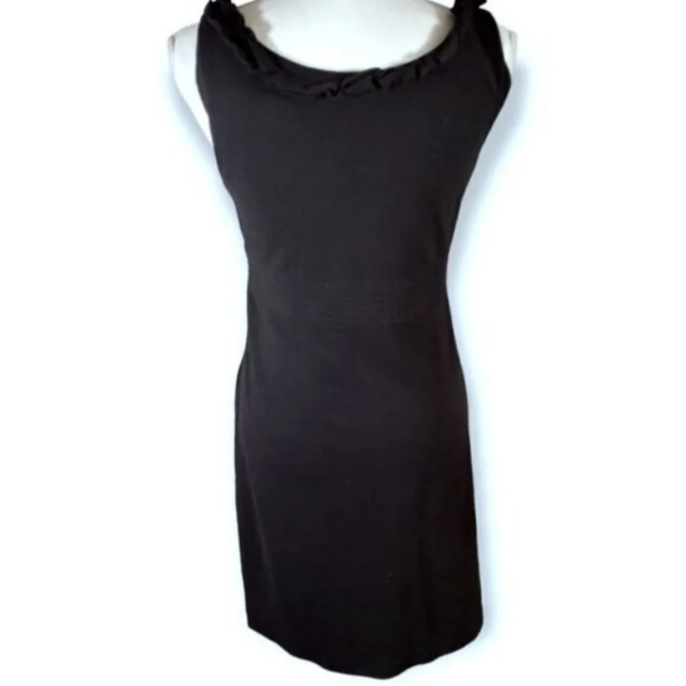 J.CREW BLACK RUFFLE DRESS SZ.2 EUC.